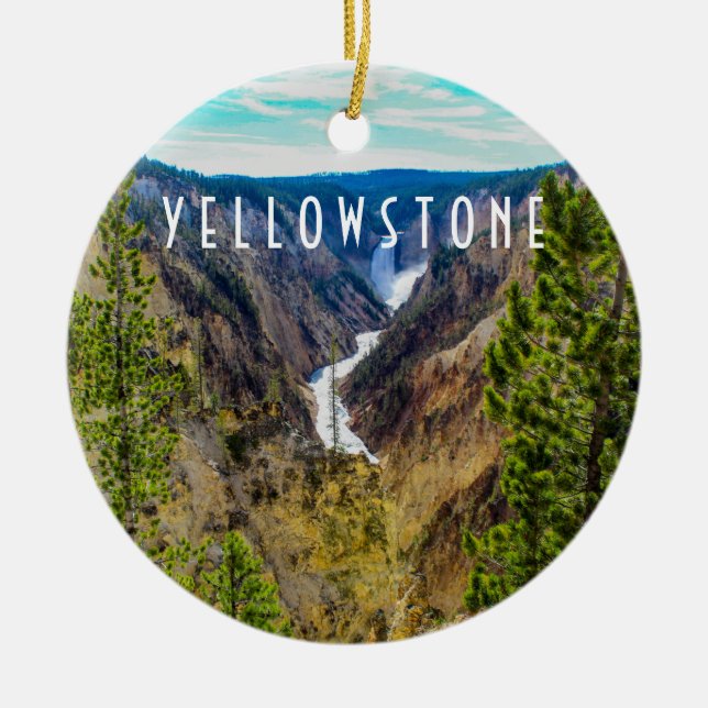 Grand Canyon of Yellowstone Ceramic Ornament (Front)