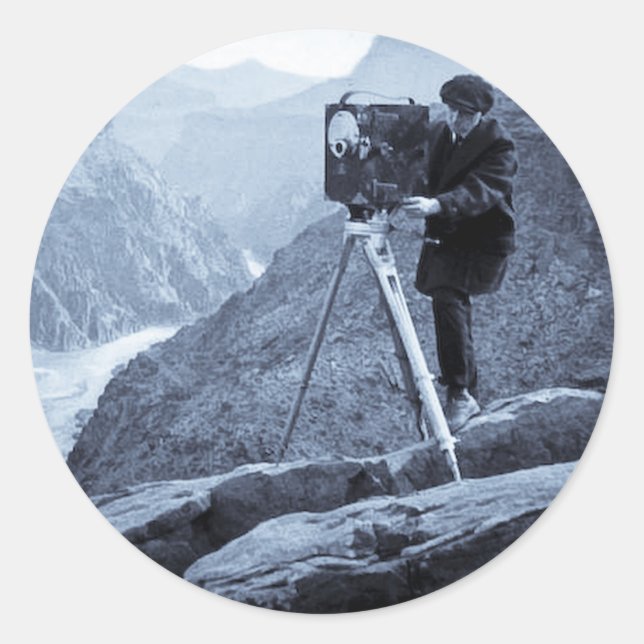 Grand Canyon Photographer Large Movie Camera Classic Round Sticker (Front)