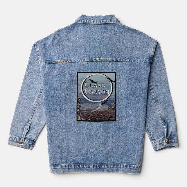 Grand Canyon Poster Denim Jacket (Back)
