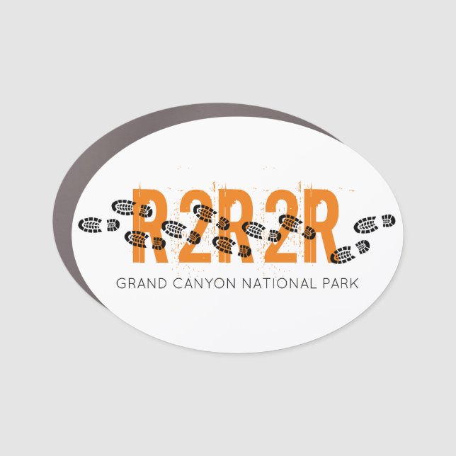 Grand Canyon R2R2R Hiking Boots Arizona Adventure Car Magnet (Front)