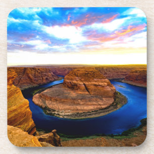 Grand Canyon Red Rocks and Blue Water Beautiful Beverage Coaster