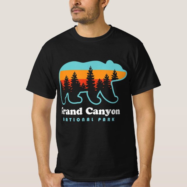 Grand Canyon Retro Bear US National Park Travel  T-Shirt (Front)