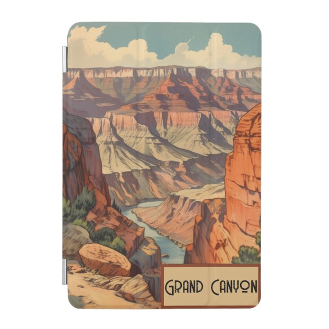 Grand Canyon Retro Travel Design iPad Mini Cover (Front)