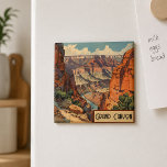 Grand Canyon Retro Travel Design Magnet<br><div class="desc">Bring the awe-inspiring beauty of the Grand Canyon into your home or workspace with this stunning magnet. Featuring a richly colored illustration of the canyon’s layered cliffs and desert hues, it captures the timeless grandeur of one of nature’s greatest wonders. Perfect for decorating your fridge, locker, or magnetic board, this...</div>