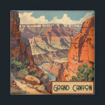 Grand Canyon Retro Travel Design Magnet<br><div class="desc">Bring the awe-inspiring beauty of the Grand Canyon into your home or workspace with this stunning magnet. Featuring a richly colored illustration of the canyon’s layered cliffs and desert hues, it captures the timeless grandeur of one of nature’s greatest wonders. Perfect for decorating your fridge, locker, or magnetic board, this...</div>