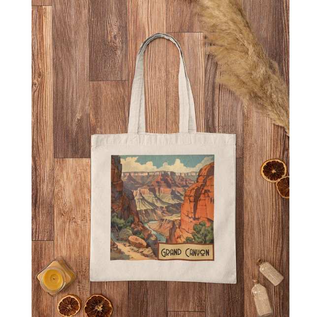 Grand Canyon Retro Travel Design Tote Bag (Creator Uploaded)