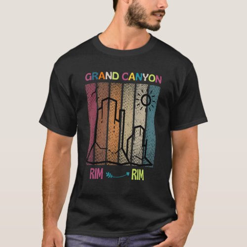 Grand Canyon Rim Rim Retro Hiking Costume T_Shirt