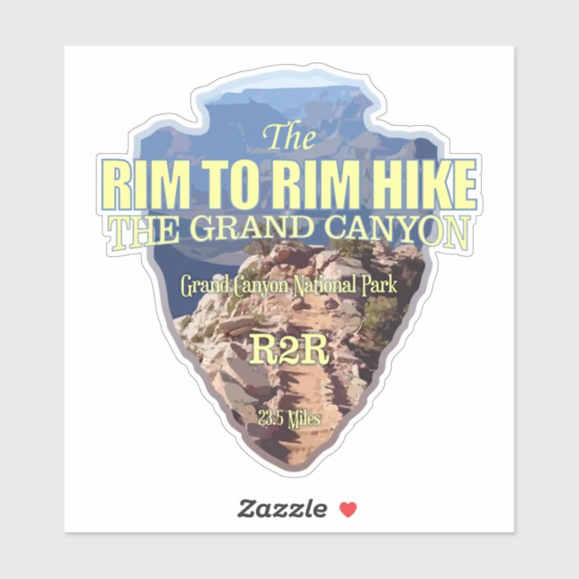 Grand Canyon Rim to Rim (arrowhead) Sticker (Sheet)