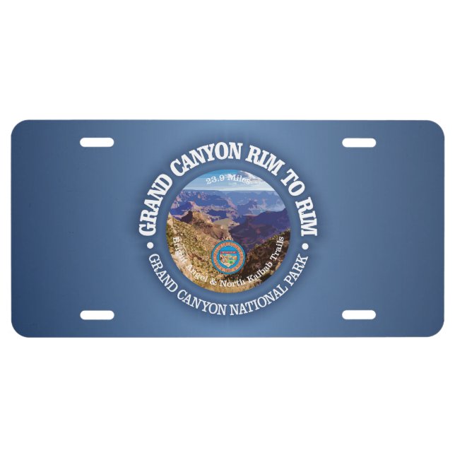 Grand Canyon Rim to Rim (rd) License Plate (Front)