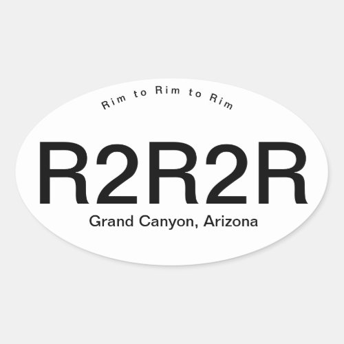 Grand Canyon Rim to Rim to Rim Oval Sticker