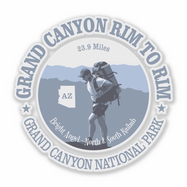 Grand Canyon Rim to Rim Trail (BG) Sticker (Front)