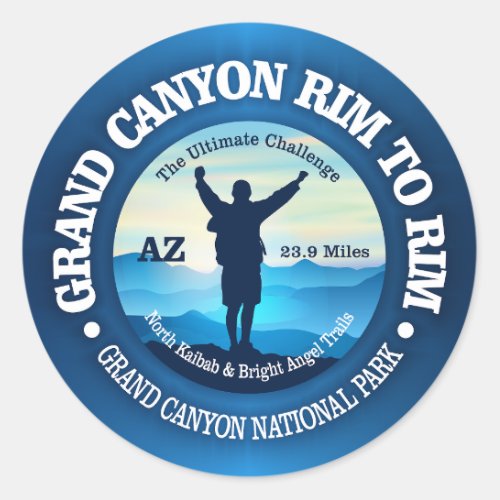 Grand Canyon Rim to Rim V Classic Round Sticker