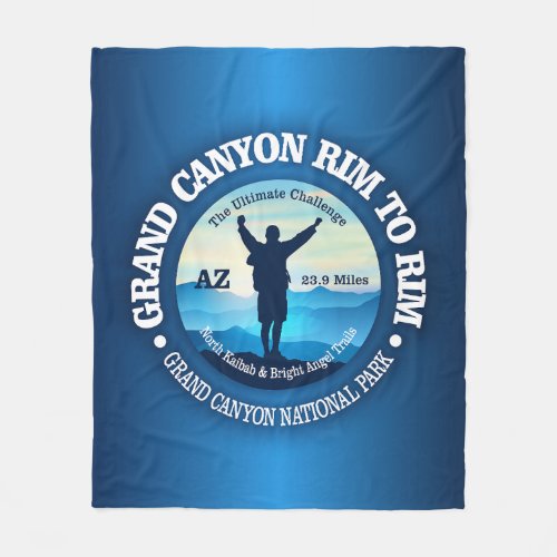 Grand Canyon Rim to Rim V Fleece Blanket