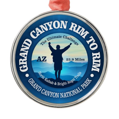 Grand Canyon Rim to Rim (V) Metal Ornament