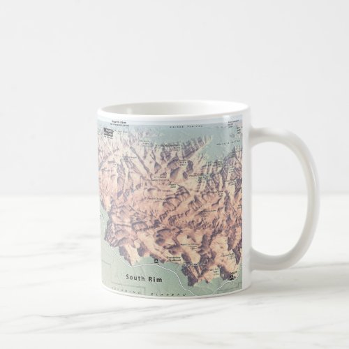 Grand Canyon South Rim map mug