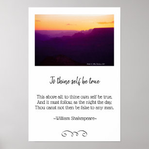 Grand Canyon Sunset and Shakespeare Photo Poster
