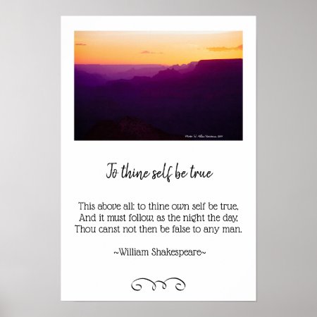 Grand Canyon Sunset And Shakespeare Photo Poster