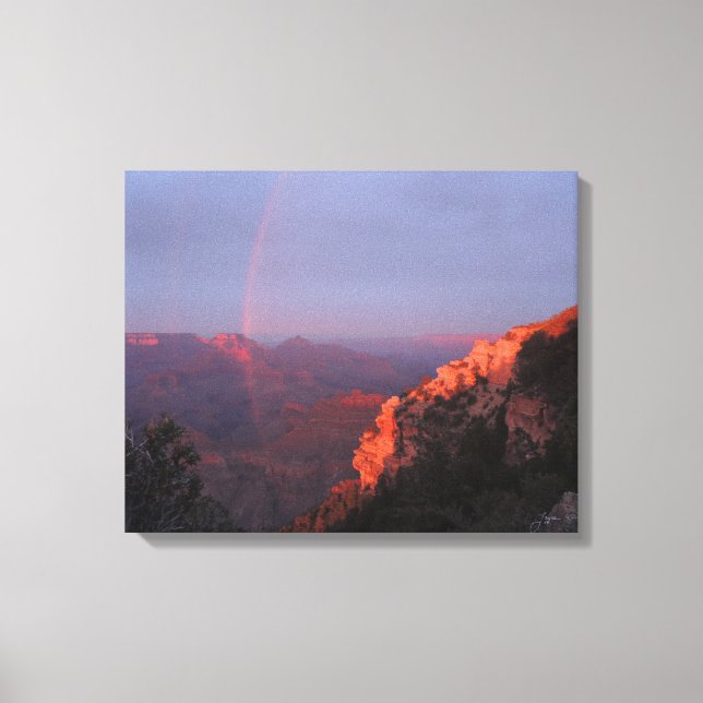 Grand Canyon Sunset Rainbow Wrapped Canvas Print (Front)