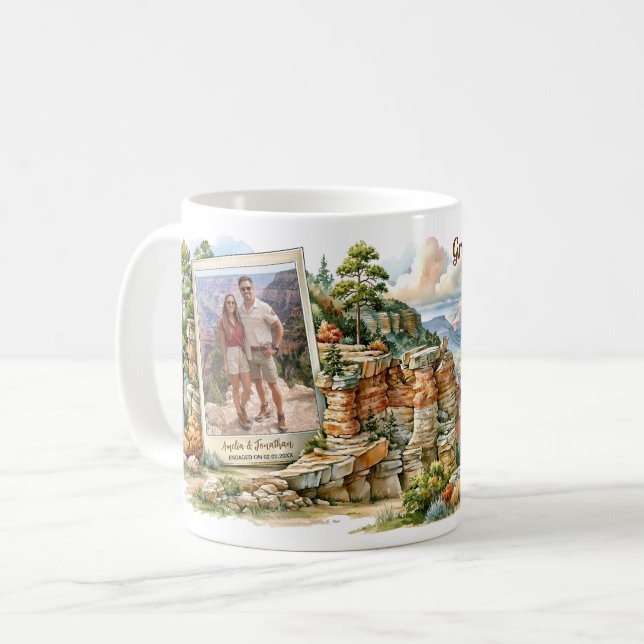 Grand Canyon Travel Photo & Name Personalized Gift Coffee Mug (Front Left)