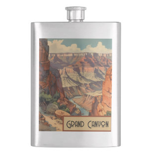 Grand Canyon Vintage Southwest Landscape Flask