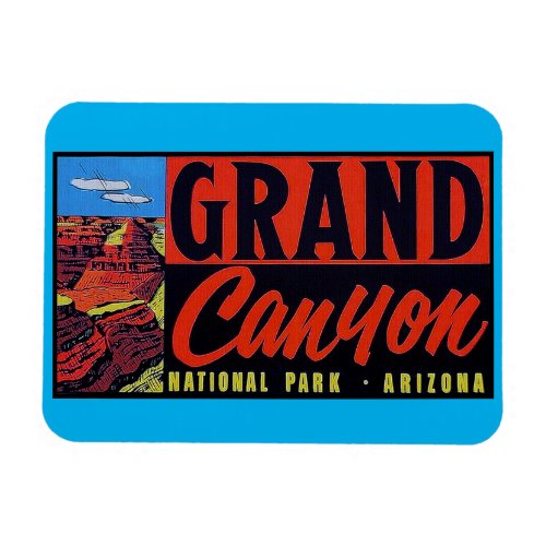 Grand Canyon Vintage Travel Art _ Flexible  Magnet