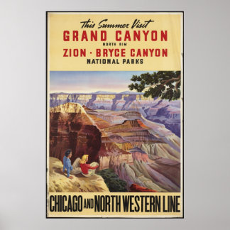 Grand Canyon Vintage Travel Poster Ad Retro Prints