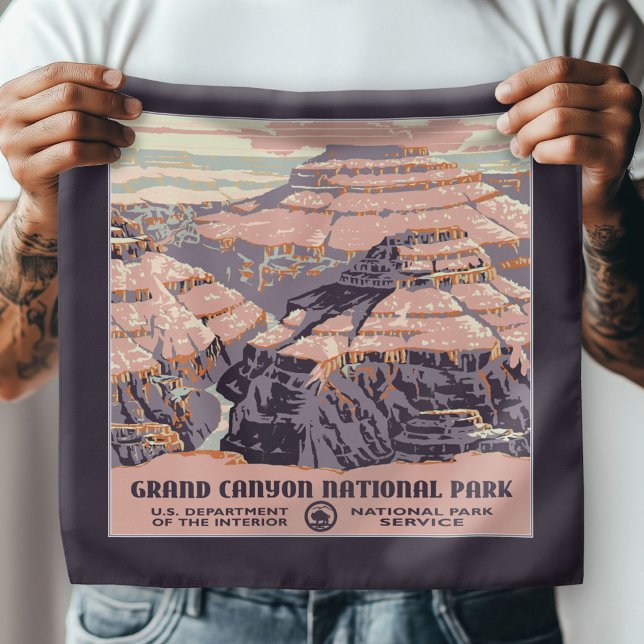 Grand Canyon - Vintage WPA Design Bandana (Custom Vacation Bandana)