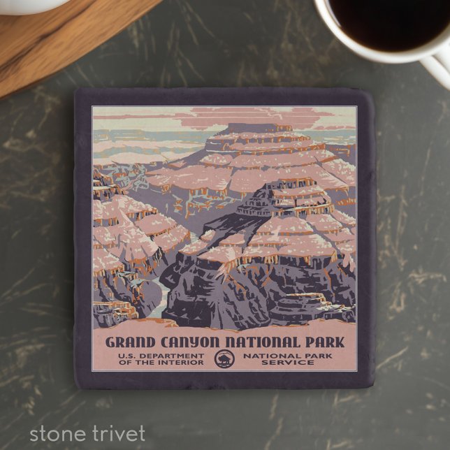 Grand Canyon Vintage WPA Design Trivet (Grand Canyon National Park Souvenir)