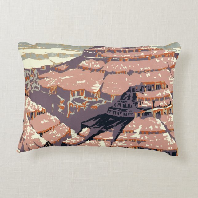 Grand Canyon Western Graphic Art American Accent Pillow (Back)