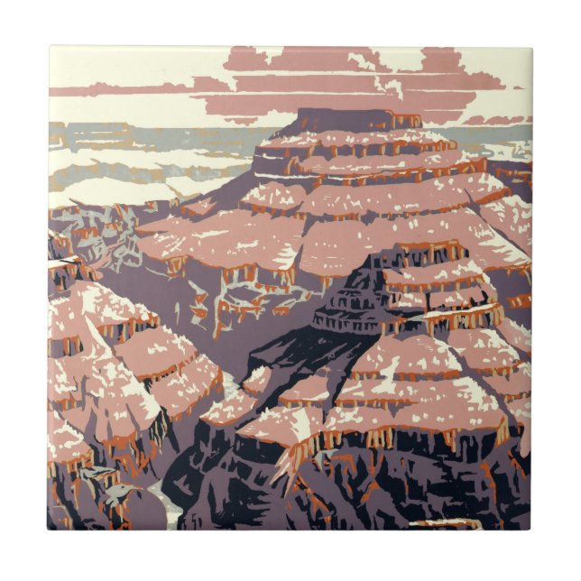 Grand Canyon Western Graphic Art American Ceramic Tile (Front)