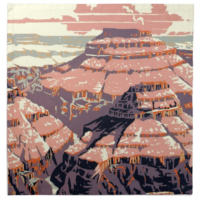Grand Canyon Western Graphic Art American Cloth Napkin (Front)