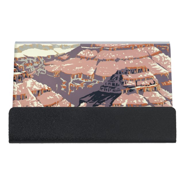 Grand Canyon Western Graphic Art American Desk Business Card Holder (Front)
