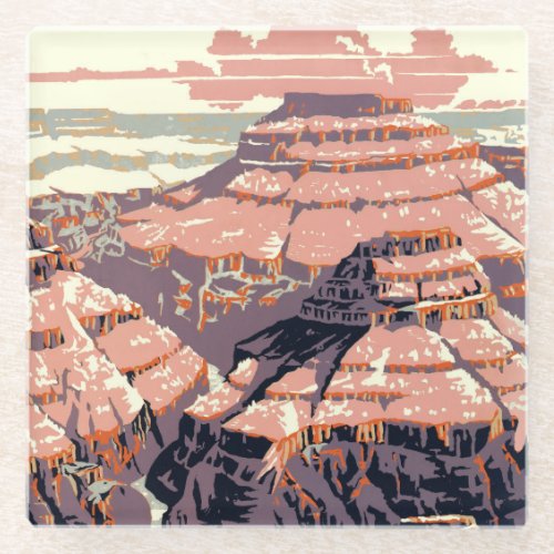 Grand Canyon Western Graphic Art American Glass Coaster