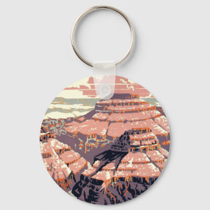 Grand Canyon Western Graphic Art American Keychain