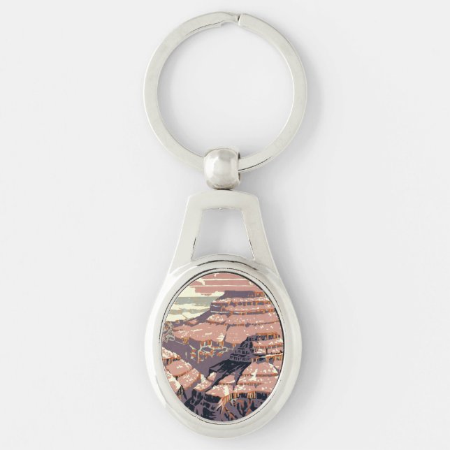 Grand Canyon Western Graphic Art American Keychain (Front)