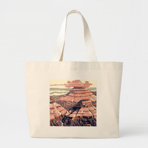 Grand Canyon Western Graphic Art American Large Tote Bag