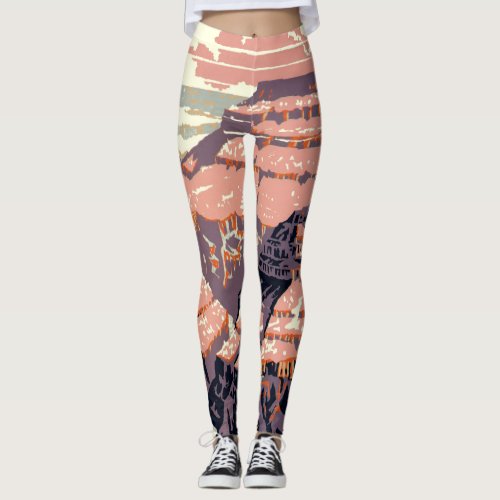 Grand Canyon Western Graphic Art American Leggings