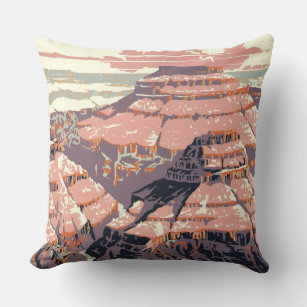 Grand Canyon Western Graphic Art American Outdoor Pillow