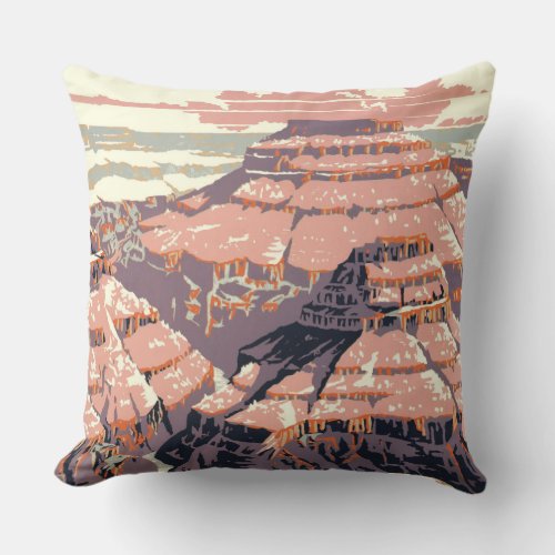 Grand Canyon Western Graphic Art American Outdoor Pillow