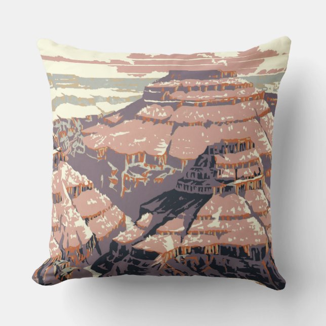 Grand Canyon Western Graphic Art American Outdoor Pillow (Front)