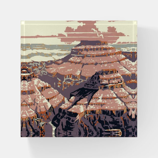 Grand Canyon Western Graphic Art American Paperweight (Front)