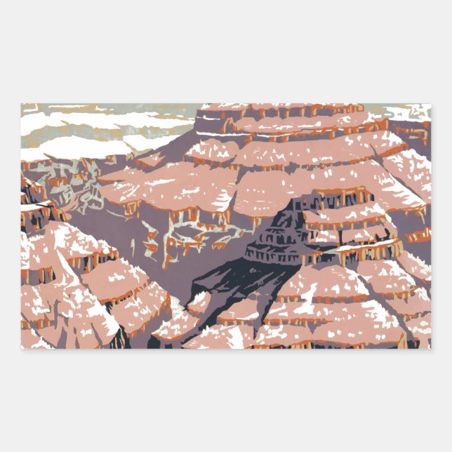 Grand Canyon Western Graphic Art American Rectangular Sticker (Front)
