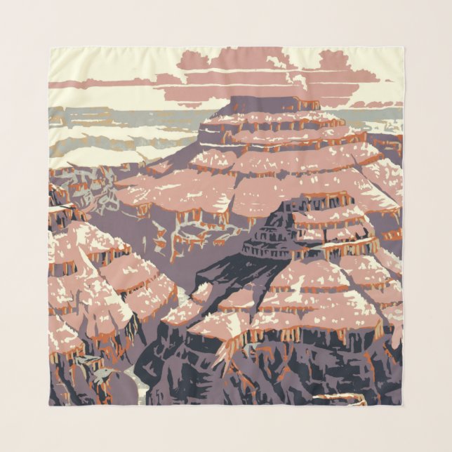 Grand Canyon Western Graphic Art American Scarf (Front)