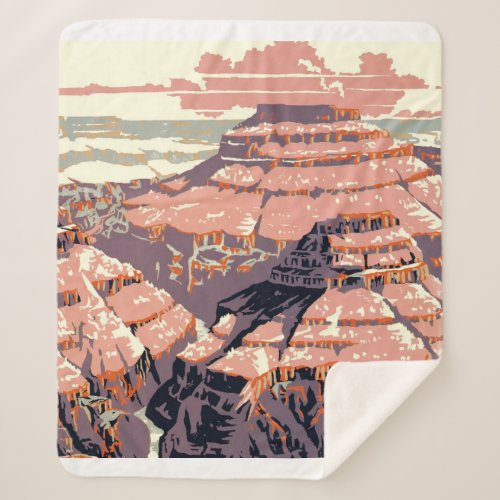 Grand Canyon Western Graphic Art American Sherpa Blanket