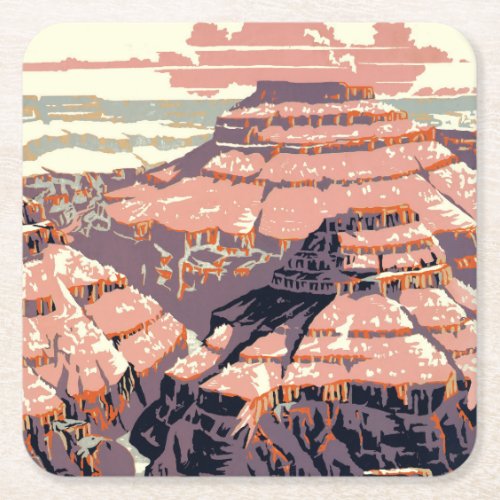 Grand Canyon Western Graphic Art American Square Paper Coaster