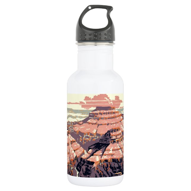 Grand Canyon Western Graphic Art American Stainless Steel Water Bottle (Front)