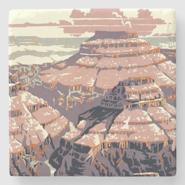 Grand Canyon Western Graphic Art American Stone Coaster (Front)