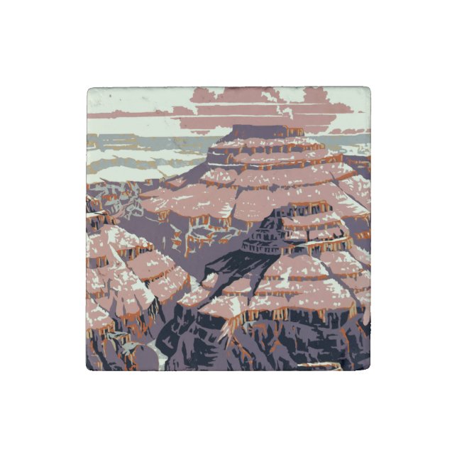 Grand Canyon Western Graphic Art American Stone Magnet (Fourth Magnet)