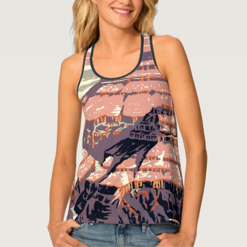 Grand Canyon Western Graphic Art American Tank Top