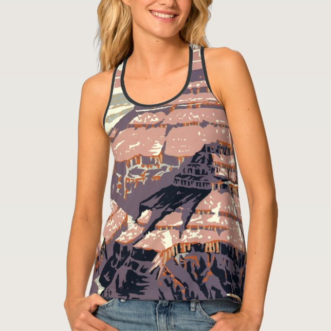 Grand Canyon Western Graphic Art American Tank Top (Front)